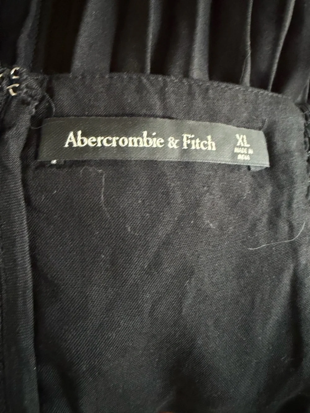 Abercrombie & Fitch Black Maxi Dress with Square Neck and Puff Sleeves